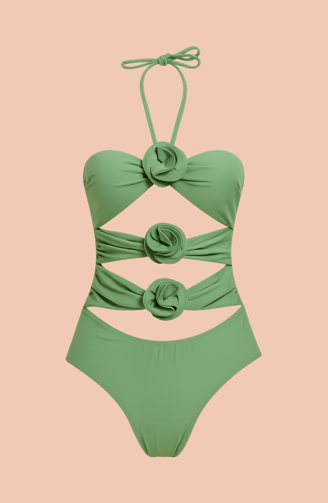 Matcha Bloom monokini with sarong