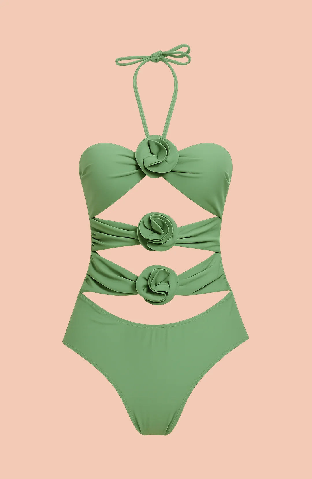 Matcha Bloom monokini with sarong
