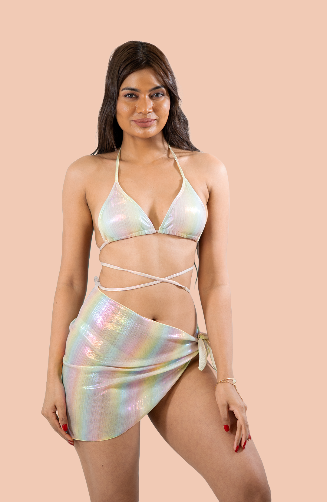 Opal Bikini with a sarong