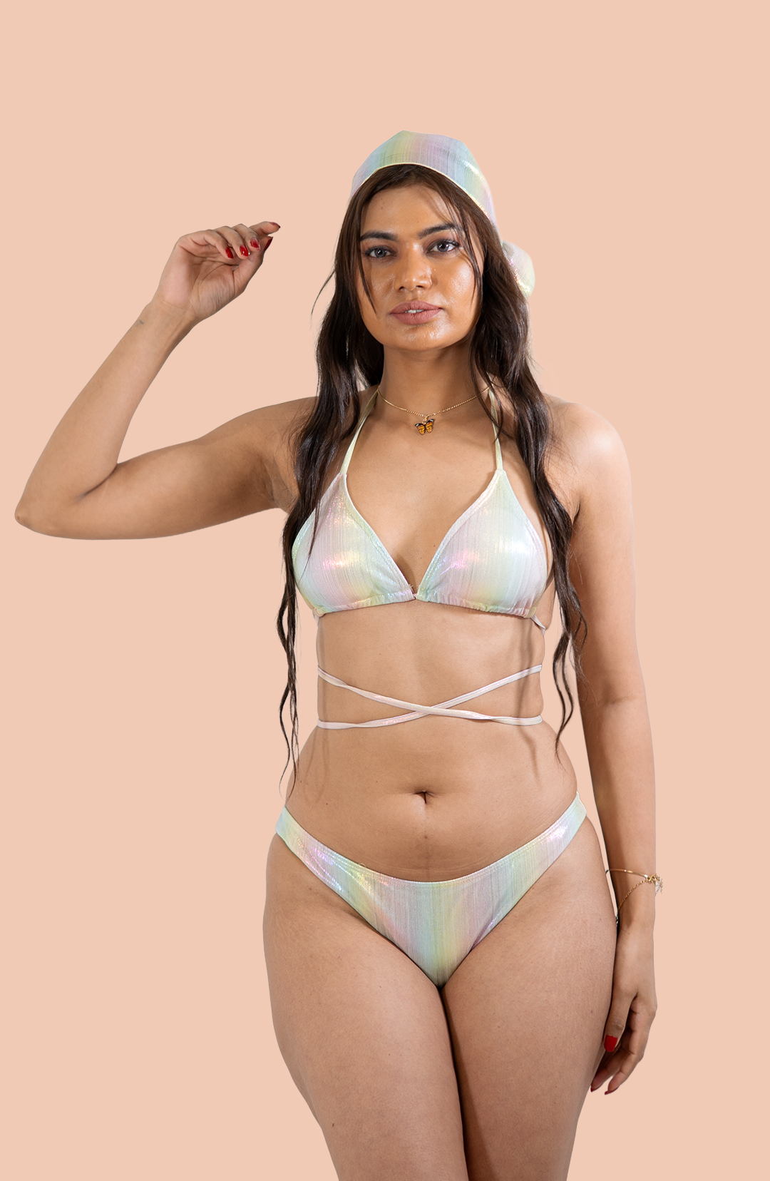 Opal Bikini with a sarong