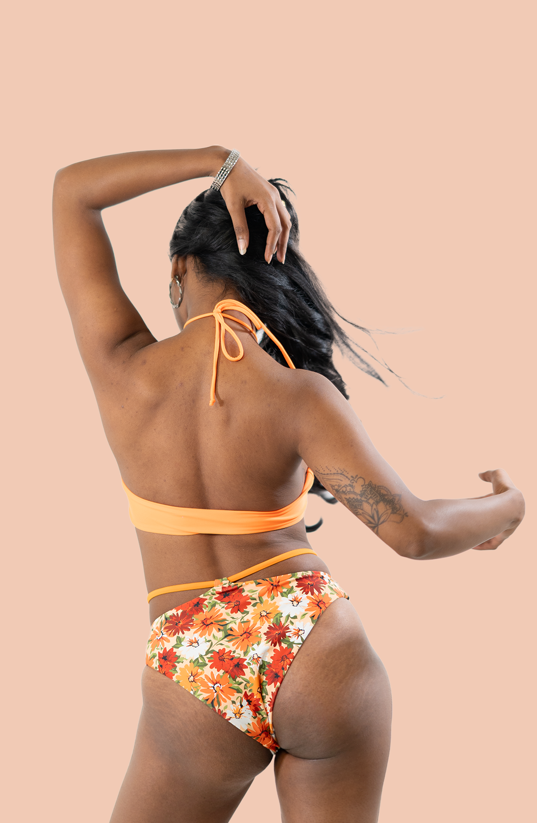 Tangerine Daisy Bikini