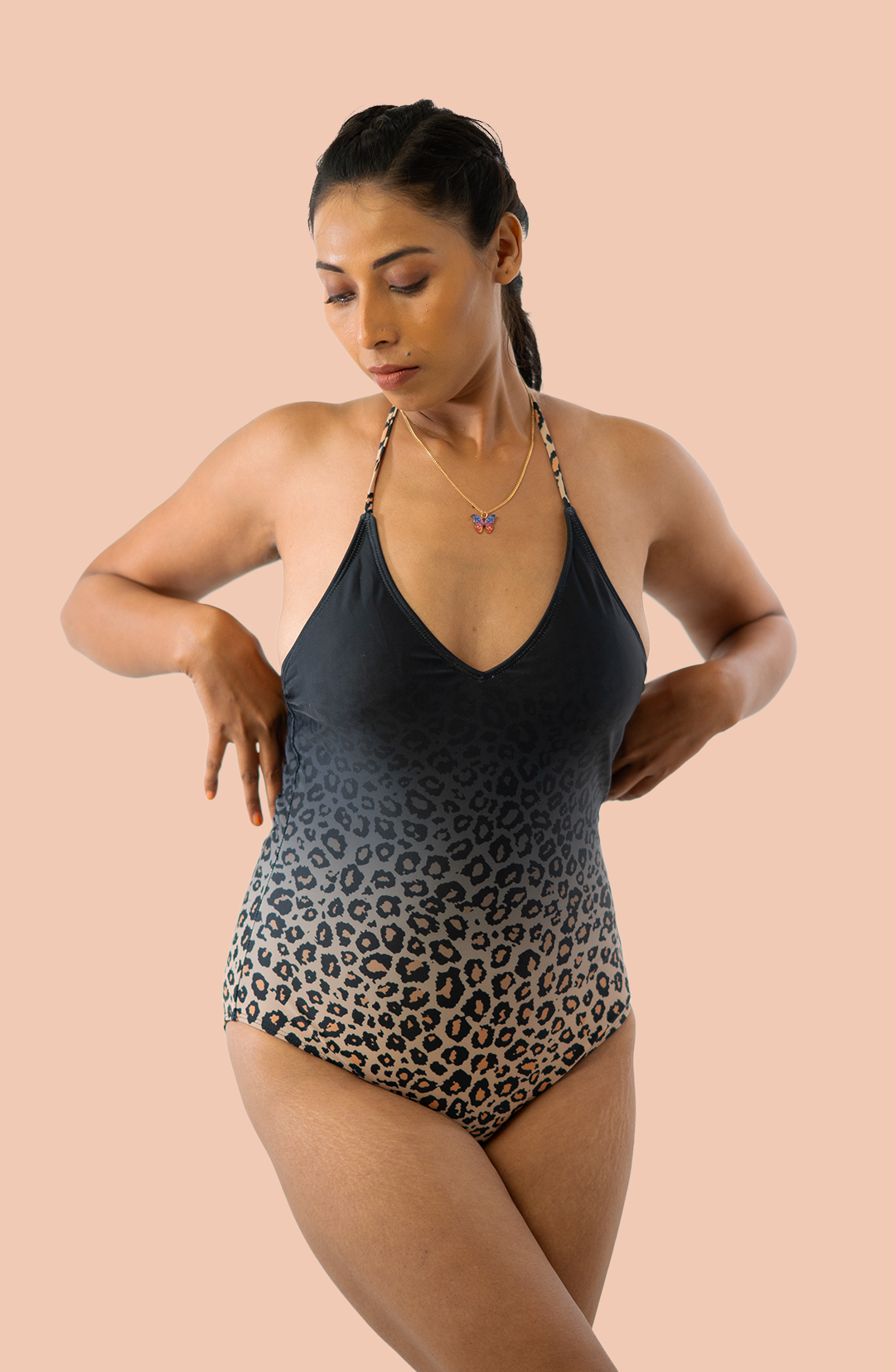 Leopard Print Monokini with a Sarong
