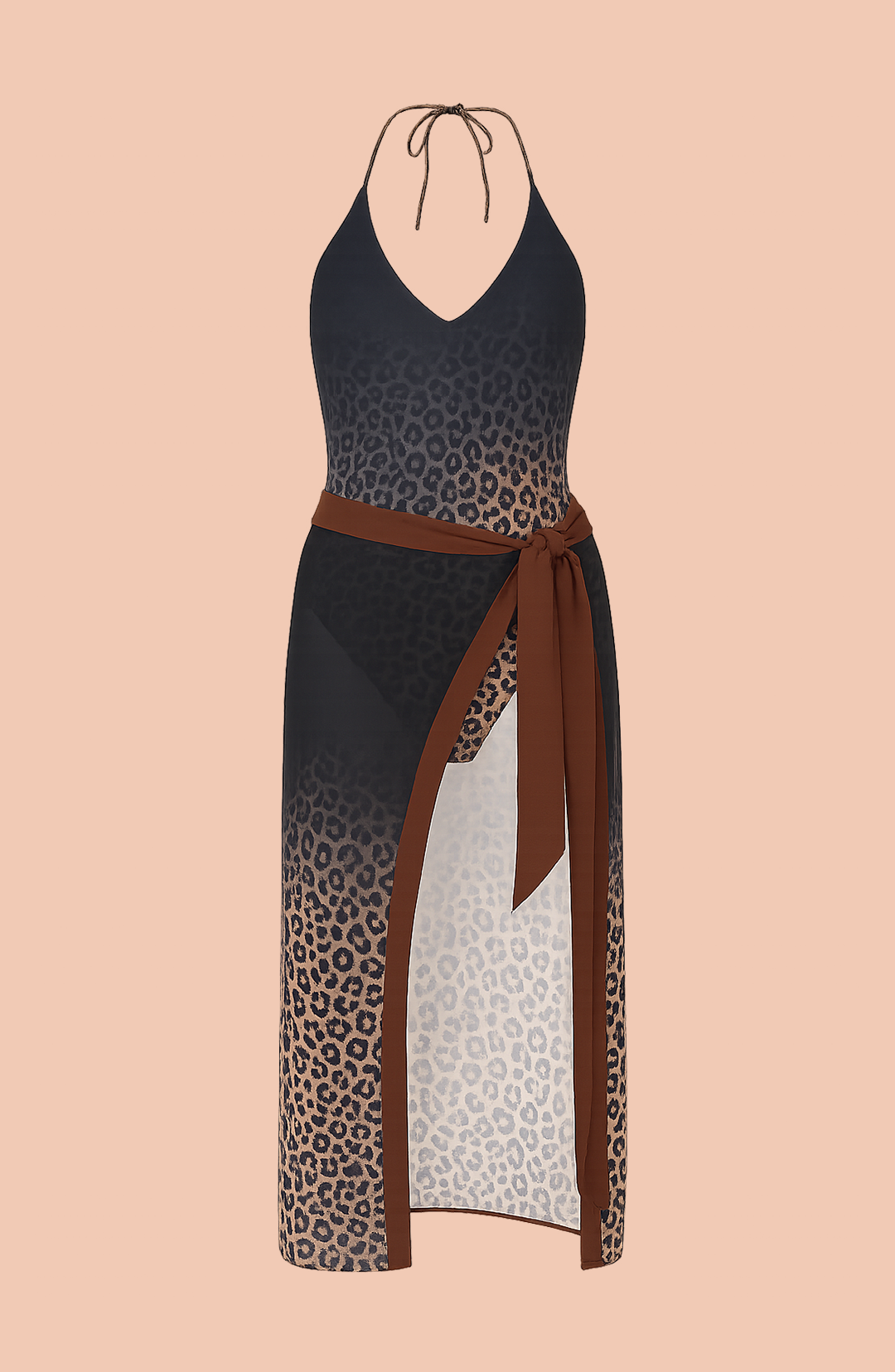 Leopard Print Monokini with a Sarong