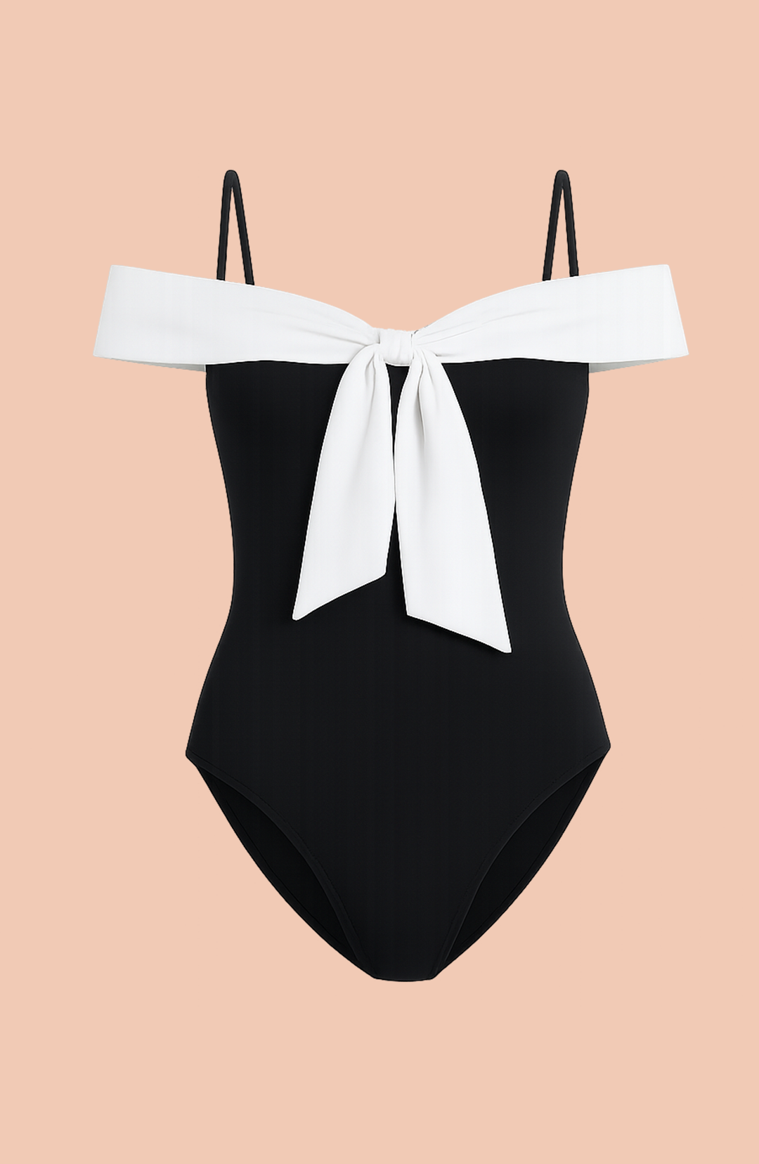 Vanilla Noir Off-Shoulder Monokini with Sarong