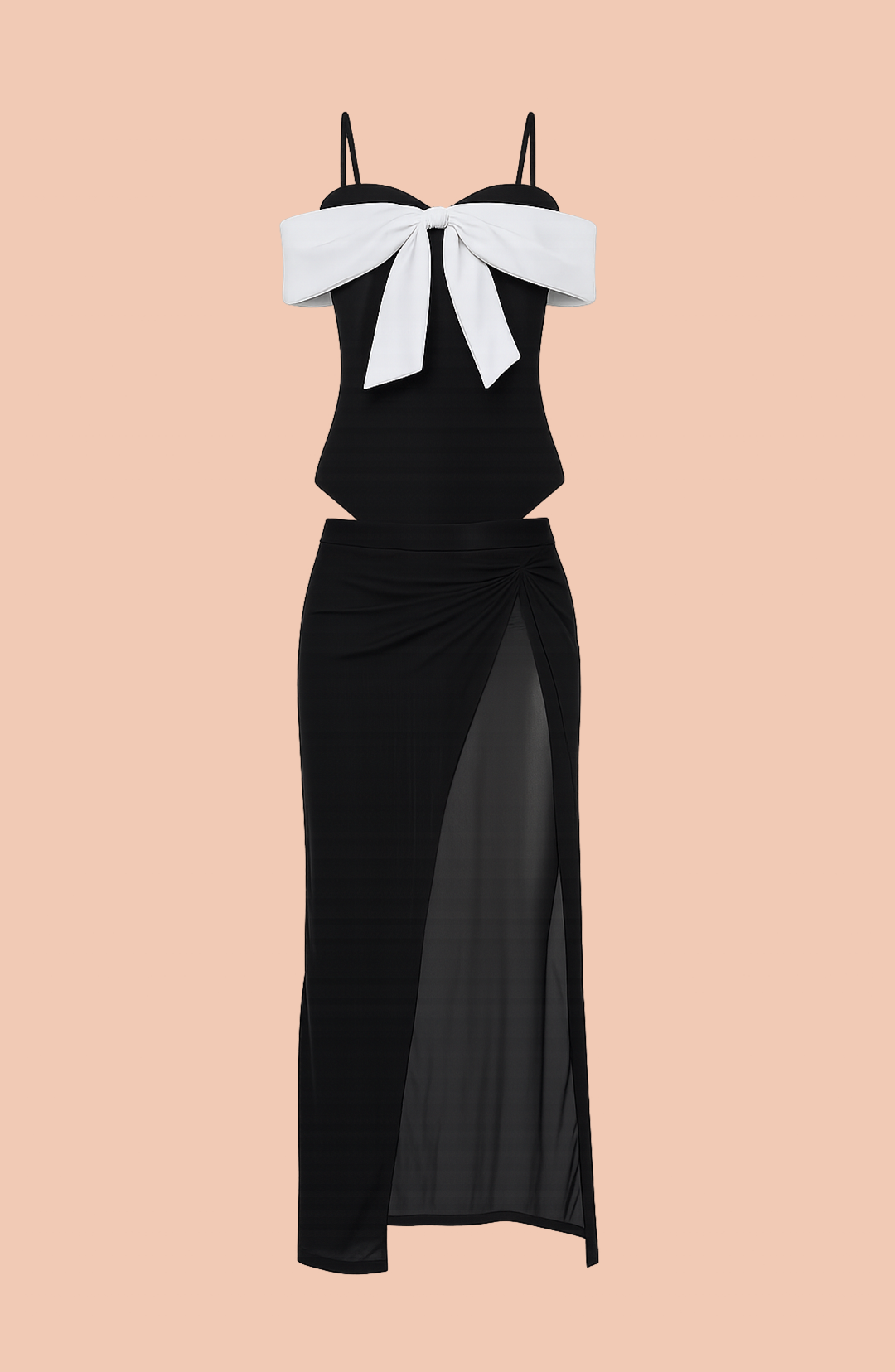 Vanilla Noir Off-Shoulder Monokini with Sarong