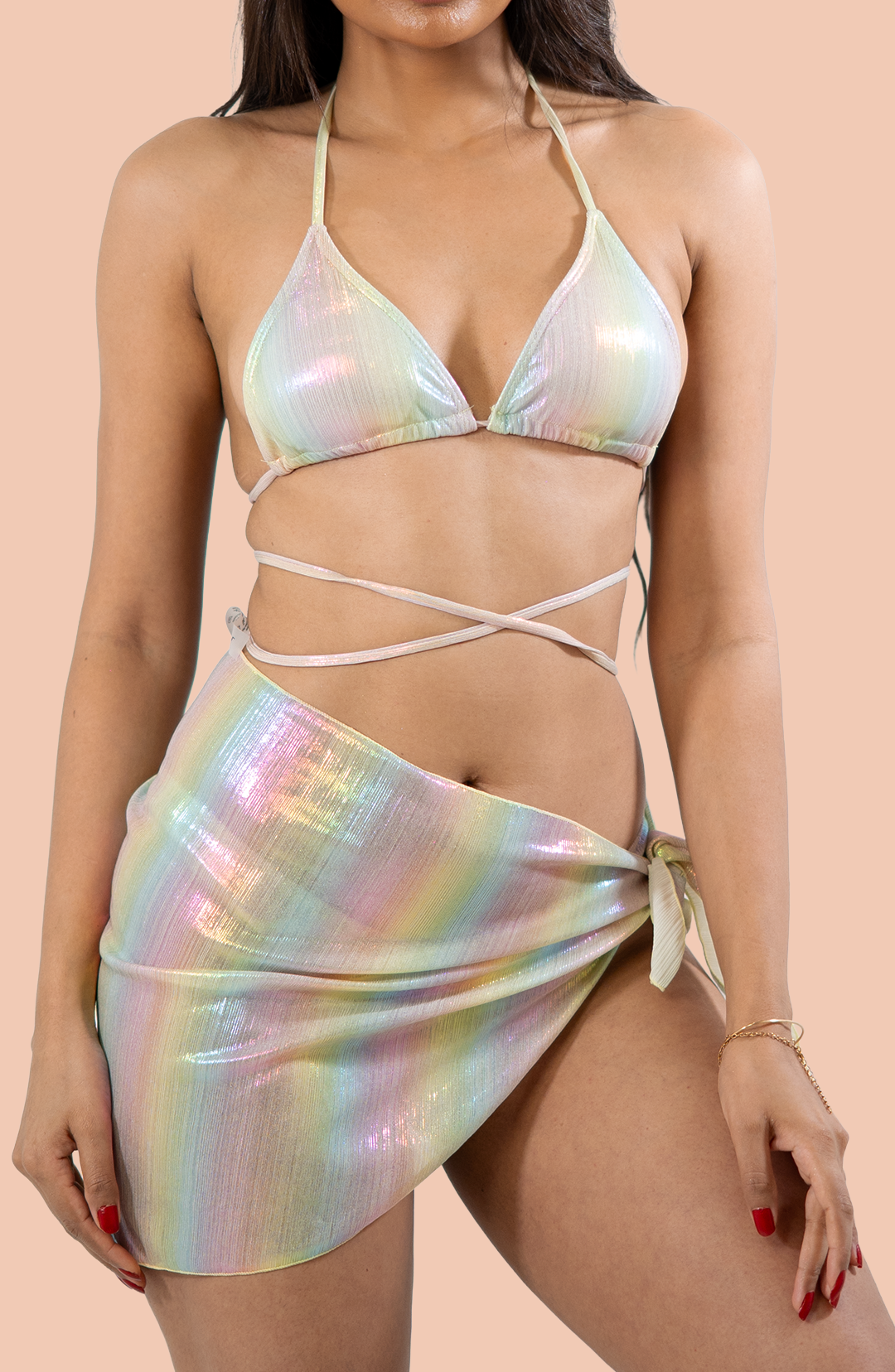 Opal Bikini with a sarong